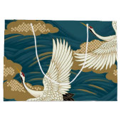 Japanische Krane Große Geschenktüte (Rückseite)