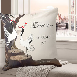 Japanische Krane Hochzeit Love Birds Pillow Kissen