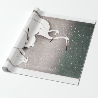 JAPANISCHE KRÄNE IM SCHNEEARBEIT GESCHENKPAPIER