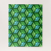 Japanische Krane, Jade Green und Light Blue Puzzle (Vertikal)