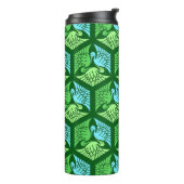 Japanische Krane, Jade Green und Light Blue Thermosbecher (Nach links gedreht)