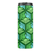 Japanische Krane, Jade Green und Light Blue Thermosbecher (Rückseite)