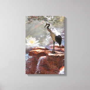 Japanische Krane "Langlebigkeit" Leinwanddruck