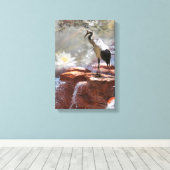 Japanische Krane "Langlebigkeit" Leinwanddruck (Insitu (Holzboden))