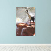 Japanische Krane "Langlebigkeit" Leinwanddruck (Insitu (Holzboden))