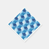 Japanische Krane, Marine, Weiß und Light Blue Serviette (Ecke)