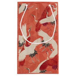 Japanische Krane Red Kimono Geschenktasche Kleine Geschenktüte