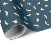 Japanische Krane Silhouette Vintages Muster Geschenkpapier (Rolleneckpunkt)