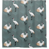 Japanische Krane und Gingko-Blätter Duschvorhang (Vorderseite)