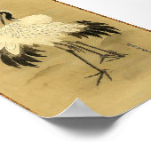 Japanische Krane und Sonne des 18. Jahrhunderts Poster (Ecke)