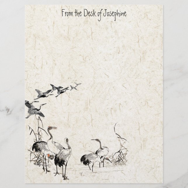 Japanische Krane-Vogelschutzgebiete Briefbogen (Vorderseite)