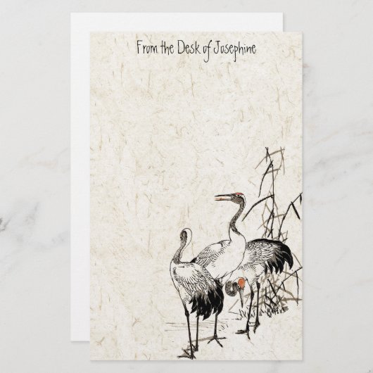 Japanische Krane-Vogelschutzgebiete Naturschutzgeb Briefpapier (Vorne/Hinten)