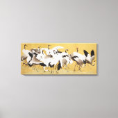 japanische Kranflock, Vintager Druck, Leinwanddruck (Vorderseite)