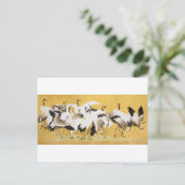 Japanische Kranherde - Ishida Yūtei - Postkarte (Stehend Vorderseite)