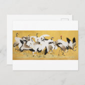 Japanische Kranherde - Ishida Yūtei - Postkarte (Vorne/Hinten)