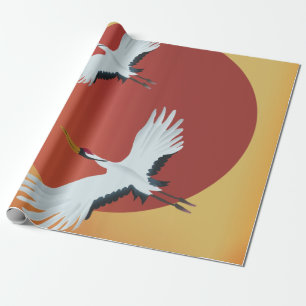 Japanische Kraniche Geschenkpapier
