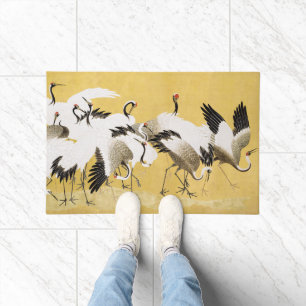 Japanische Kraniche Vintage Vogel Klassiker Fußmatte