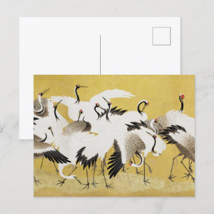 Japanische Kraniche Vintage Vogel Klassiker Postkarte