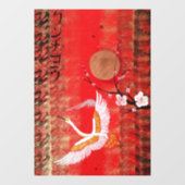 Japanische Kransonne Japan Sakura Rote Fensterdeko Fensteraufkleber (Blatt)