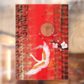 Japanische Kransonne Japan Sakura Rote Fensterdeko Fensteraufkleber (Blatt 2)