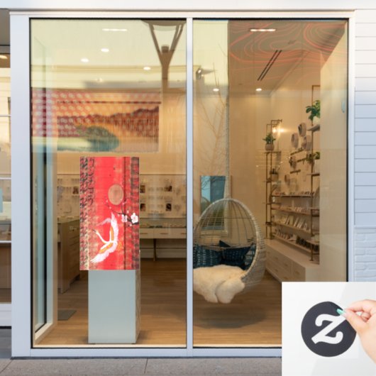 Japanische Kransonne Japan Sakura Rote Fensterdeko Fensteraufkleber (Schaufenster)