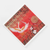 Japanische Kransonne Japanische Sakuralrote Malere Serviette (Ecke)