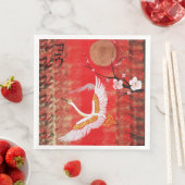 Japanische Kransonne Japanische Sakuralrote Malere Serviette (Beispiel)