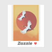 Japanische Kranvögel Aufkleber (Blatt)