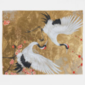 Japanische Kranvögel Fleecedecke (Vorderseite (Horizontal))