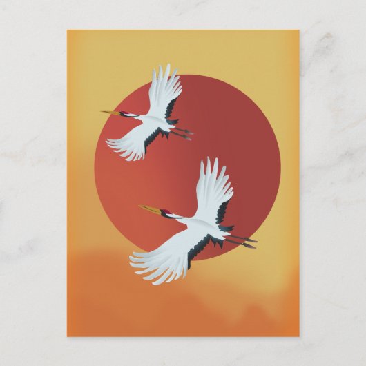 Japanische Kranvögel Postkarte (Vorderseite)