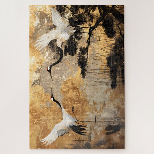 Japanische Kranvögel Puzzle (Vertikal)