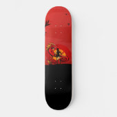 Japanische Kriegerin Drachenfighter Sunset Skateboard (Vorderseite)