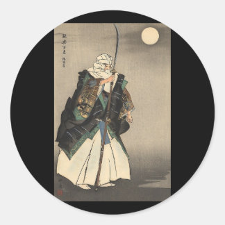 Japanische Kriegermalerei. Circa 1922 Runder Aufkleber