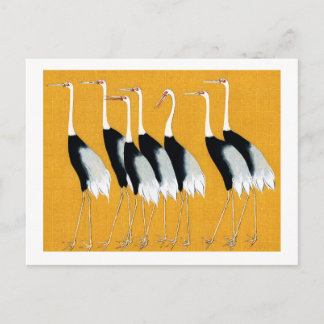 Japanische Kronenkrane - Ogata Korin - Kunst Postkarte
