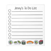 Japanische Küche Sushi Maki Rolls Salmon Nigri Tun Notizblock (Vorderseite)