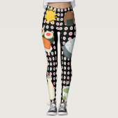 Japanische Kultur Emojis Leggings (Vorderseite)