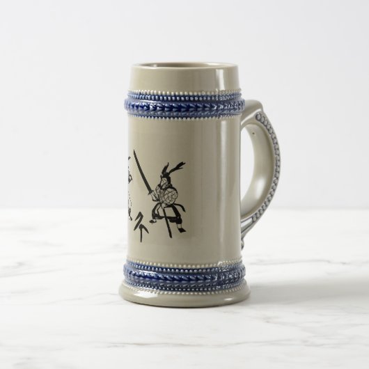Japanische Kultur Samurai Bierglas (VorderseiteRechts)