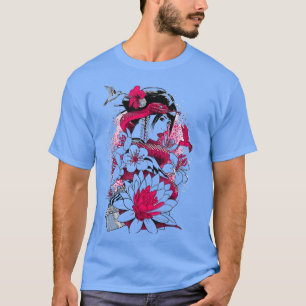 Japanische Kultur Samurai Geisha Sakura Cherry Blo T-Shirt