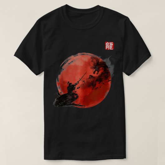 Japanische Kultur Samurai Krieger unter einer Wolk T-Shirt (Design vorne)