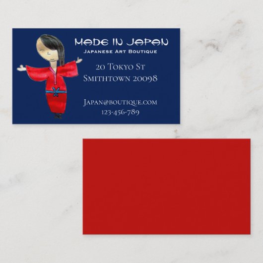 Japanische Kunst-Boutique-Shop niedlich japanische Visitenkarte (Vorne/Hinten)