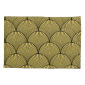 Japanische Kunst-Deco: Black Gold Design Kissenbezug (Rückseite)