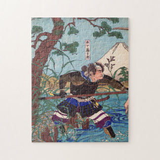 Japanische Kunst - ein Samurai bereit anzugreifen Puzzle
