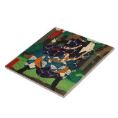 Japanische Kunst - ein Samurai, der gemusterten Fliese (Seite)