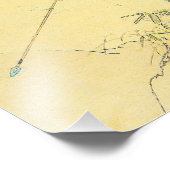 Japanische Kunst - ein Samurai mit einem Longbow u Fotodruck (Ecke)