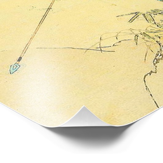 Japanische Kunst - ein Samurai mit einem Longbow u Fotodruck (Ecke)