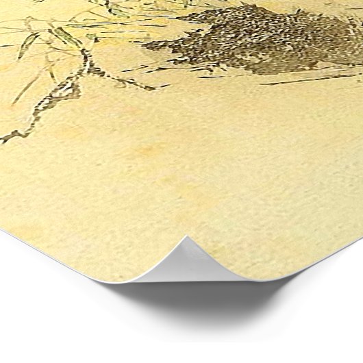 Japanische Kunst - ein Samurai mit einem Longbow u Poster (Ecke)