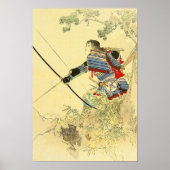 Japanische Kunst - ein Samurai mit einem Longbow u Poster (Vorne)