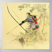 Japanische Kunst - ein Samurai mit einem Longbow u Poster (Vorne)