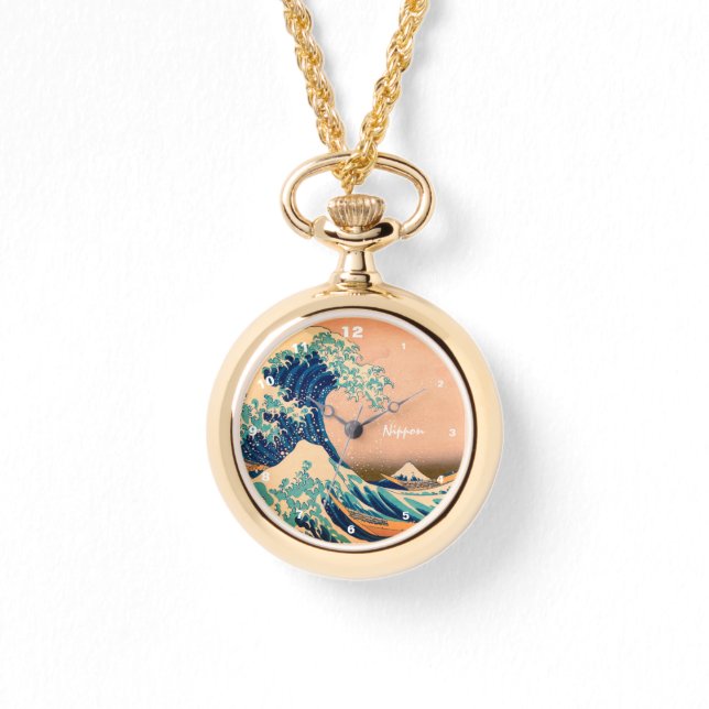 Japanische Kunst & Große Welle vor Kanagawa/Japan  Armbanduhr (Vorderseite)