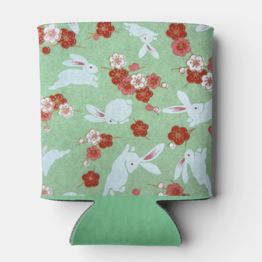 Japanische Kunst: Grüne Sakuras und Kaninchen könn Dosenkühler (Rückseite)